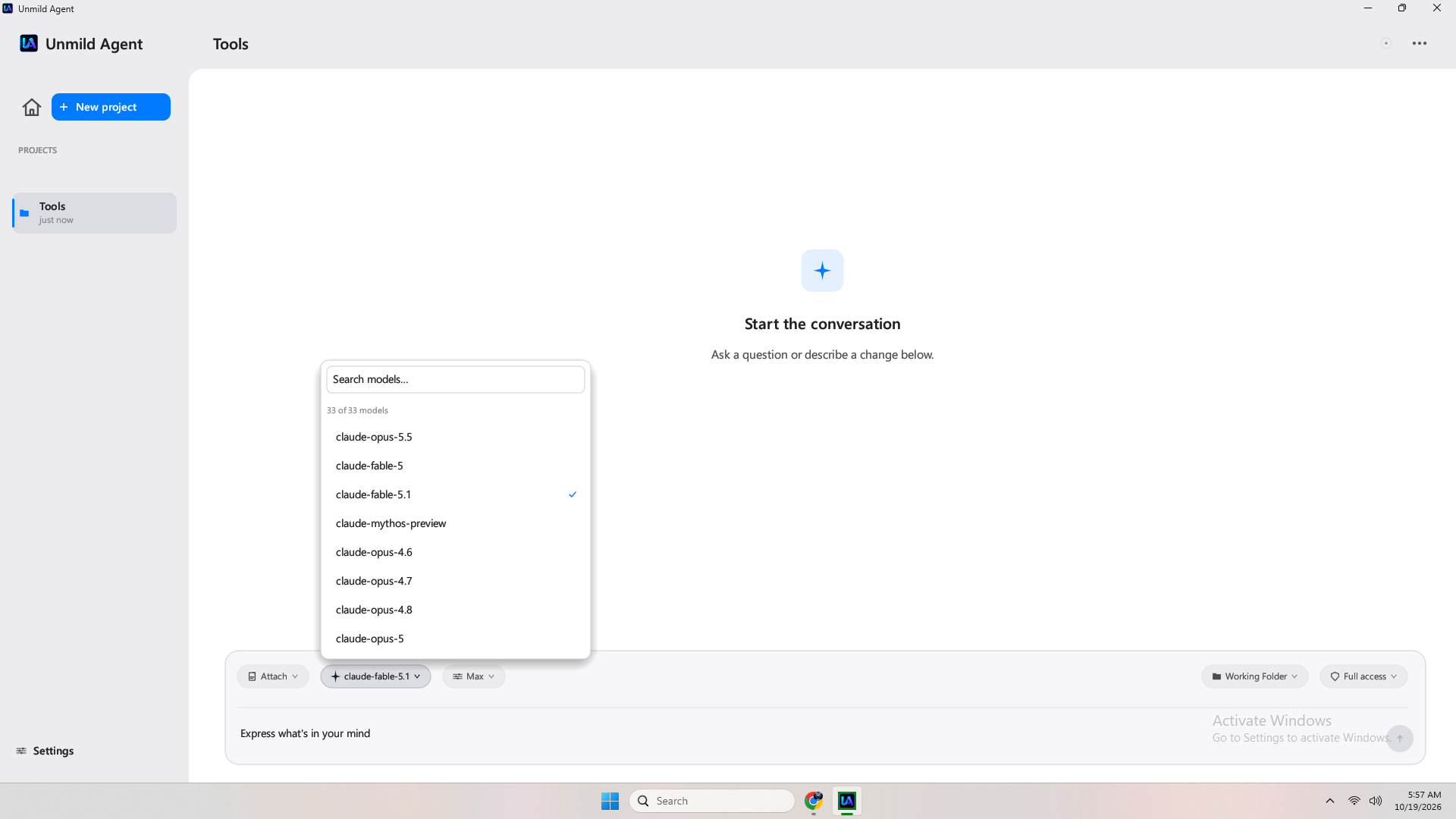 Model picker