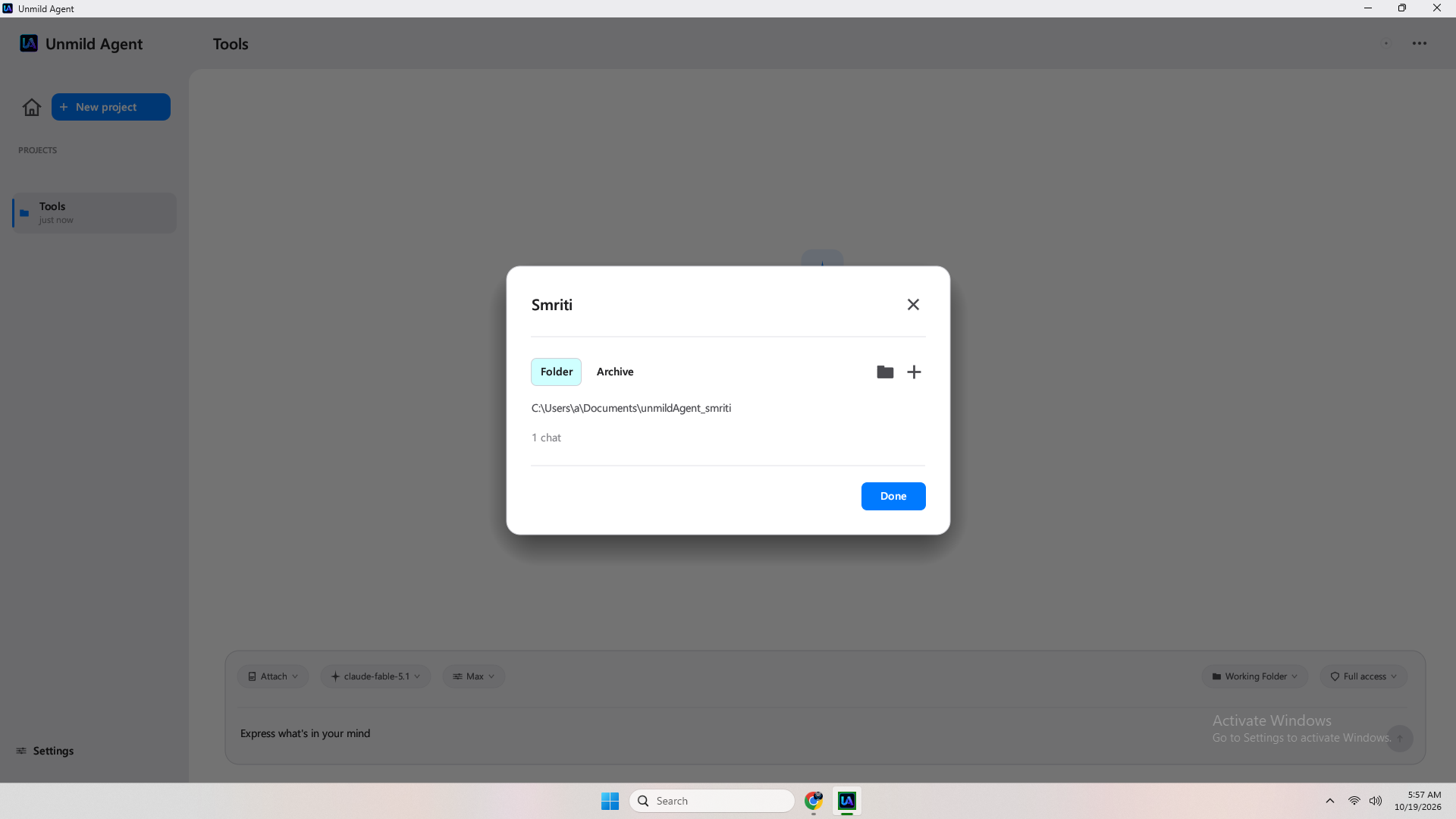 Smriti edit view showing persistent notes